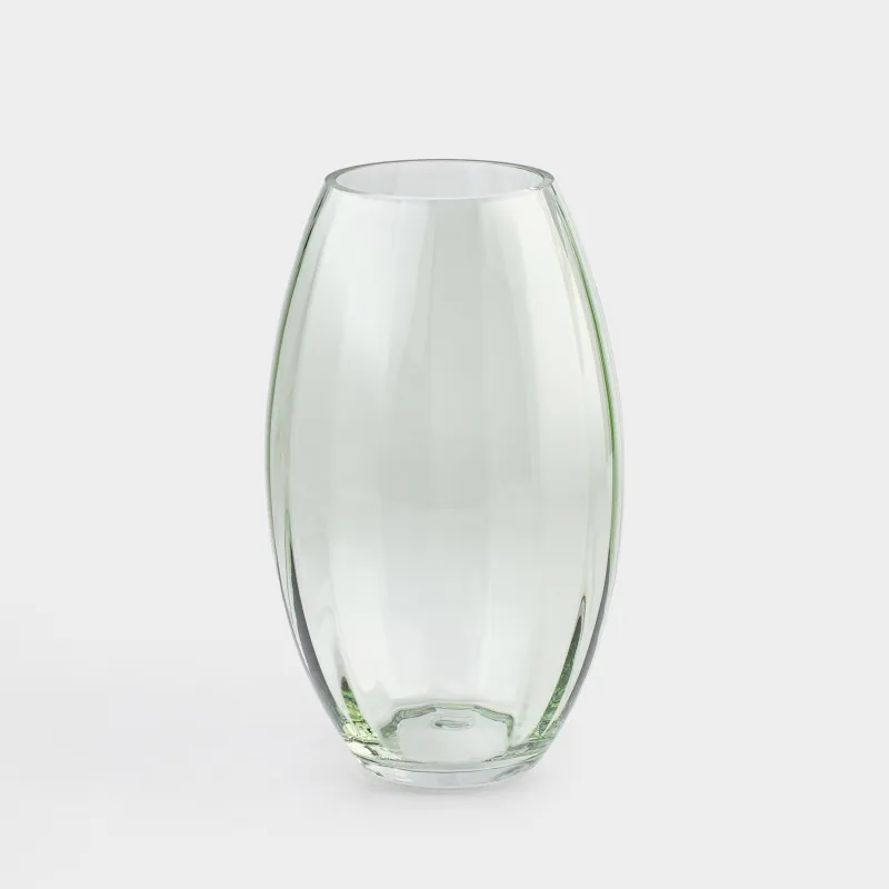 Flower vase, 24 cm, glass, green, Ledge color