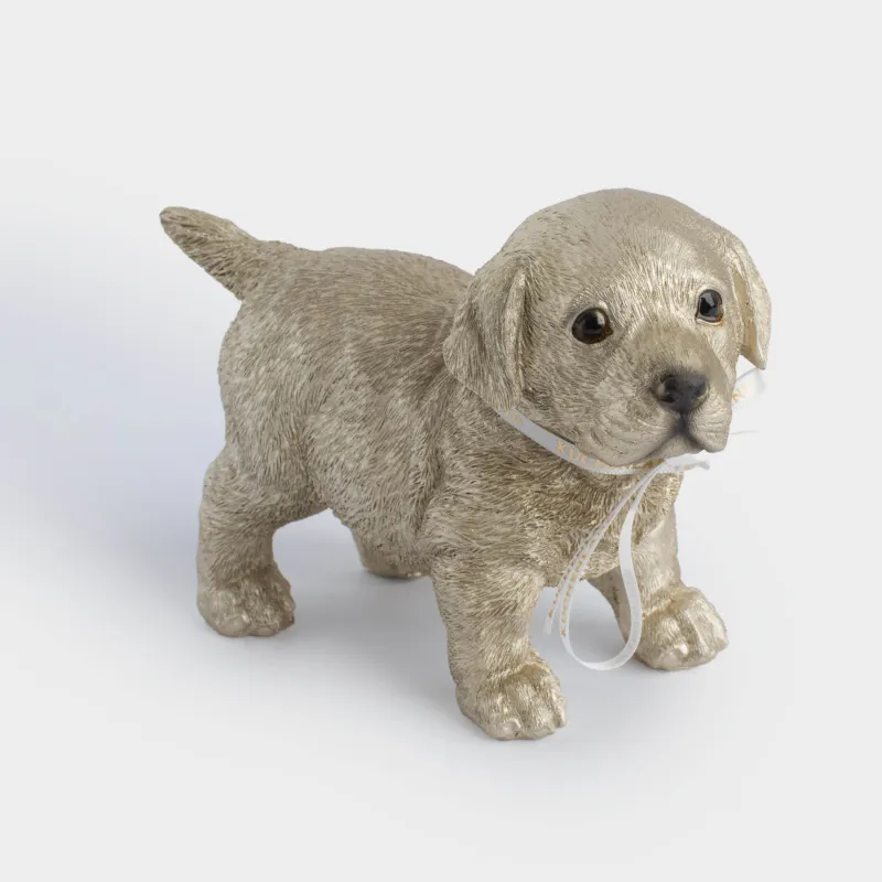 Statuette, 11x17 cm, polyresin, golden, Labrador, Dog, image-0