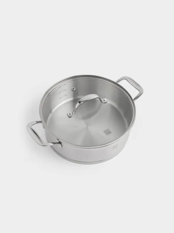 Saucepan, 24 cm, 3,5 l, with short handles and lid, Silver Stone, image-5