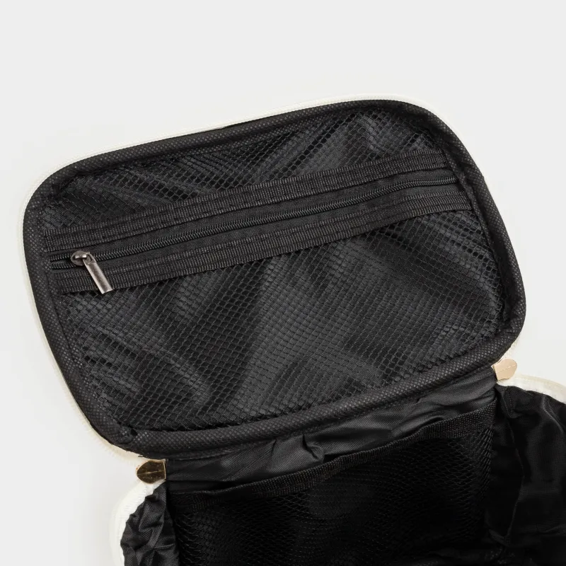 Cosmetic bag, 20x15 cm, with handle, tweed, black, Wenal, image-4