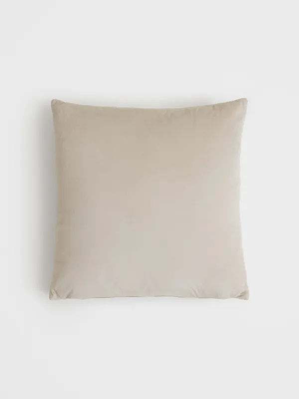 Decorative pillow, 45x45 cm, chenille/velvet, beige, Place for the soul, Chenille, image-1