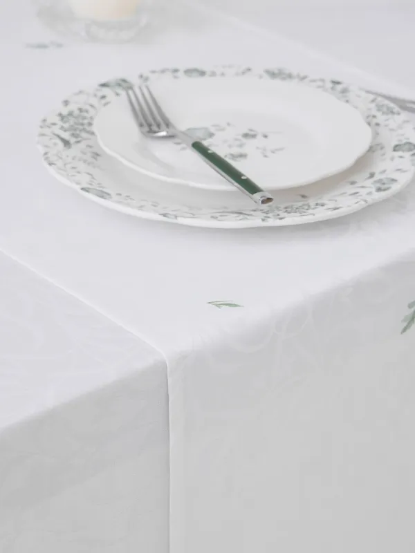 Table runner, 40x160 cm, jacquard, polyester, milky, Wildflowers, Petals serenity, image-4