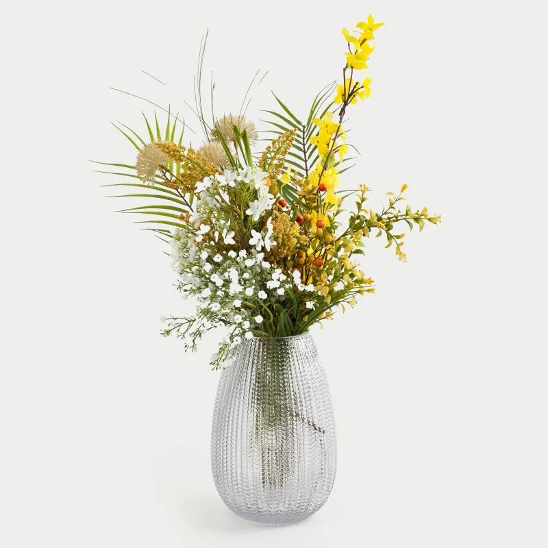 Flower vase, 26 cm, glass, gray-blue, Fantasy, image-6