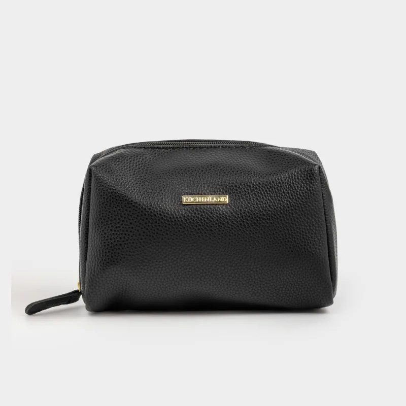 Makeup bag, 18x12 cm, polyurethane, black, Force