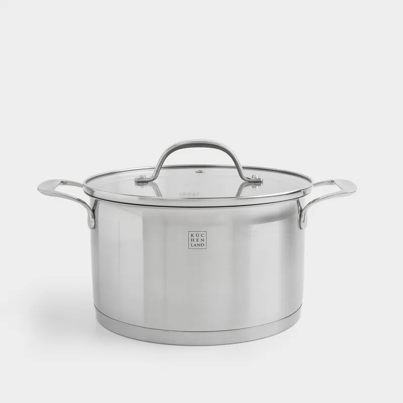 Pot, 20 cm, 3.5 l, with lid, Silver Stone