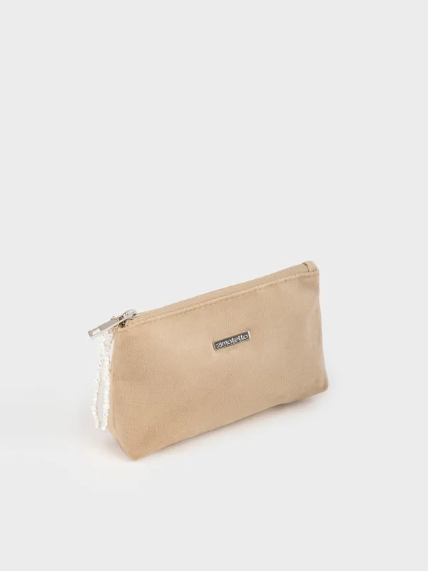 Makeup bag, 19x12 cm, polyester, color, Pearl bow, Beauty box, image-2