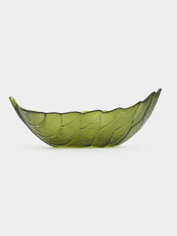 Salad bowl, 24x9 cm, ml, glass, color, Leaf, Curvy, image-3