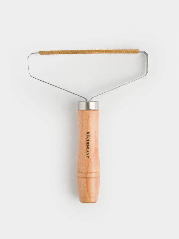 Wool cleaning brush, 16 cm, metal / wood, Black clean, image-0