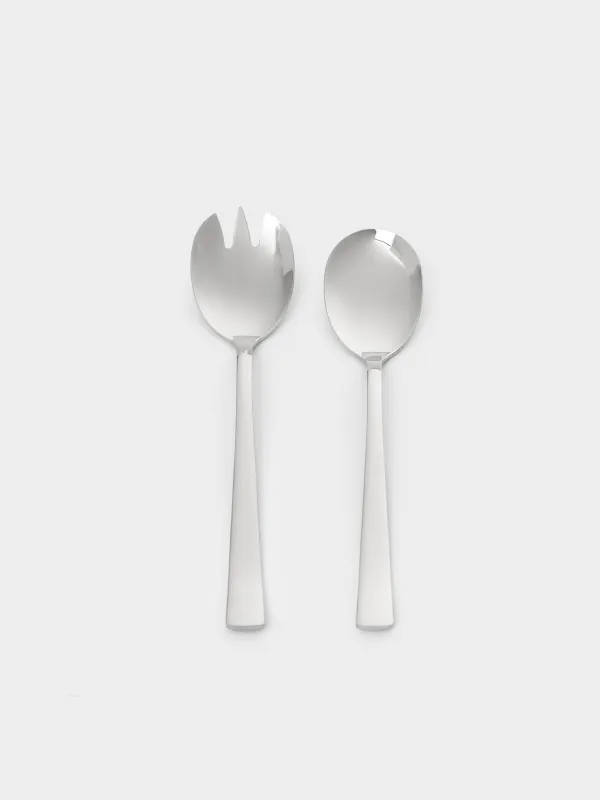 Salad serving equipment, 24 cm, 2 pr, spoon / fork, steel, Brugge, image-0