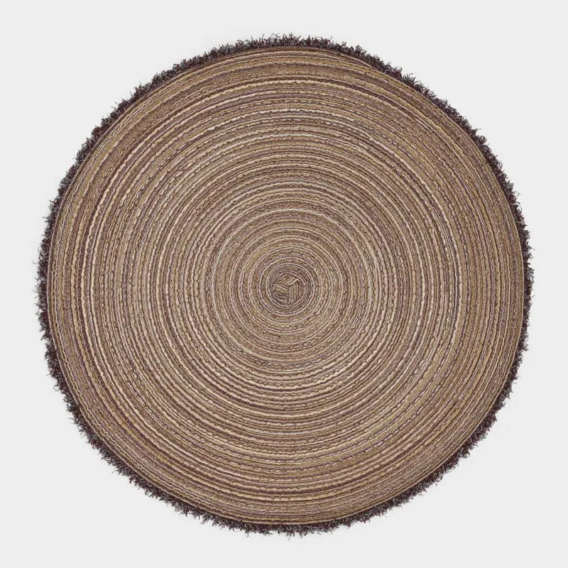 Instrument napkin, 38 cm, with fringe, polyester, round, brown, Rotary