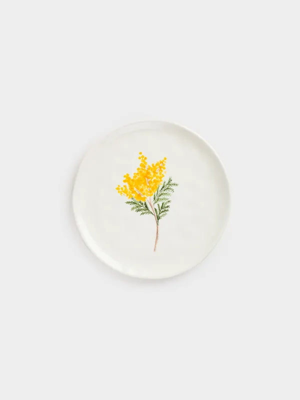 Dish, 24 cm, ceramic, white, Mimosa, Crumple print, image-0