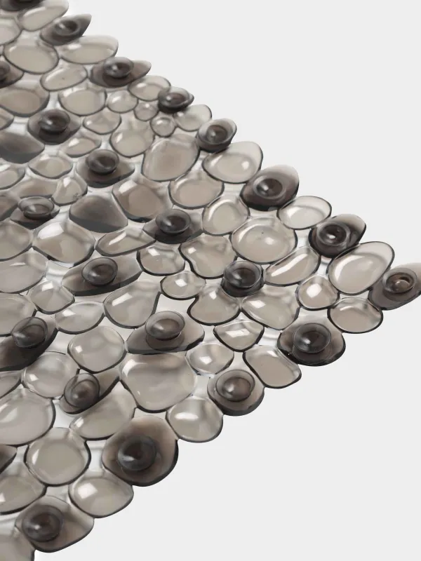 Bath/shower mat, 35x70 cm, with suction cups, PVC, Rectangular, Dark gray, Stones, Pebble, image-2