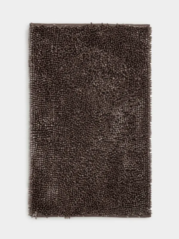 Bathroom mat, 50x80 / 50x50 cm, 2 pcs, Anti-slip, Polyester, Brown, Fluffy, image-2