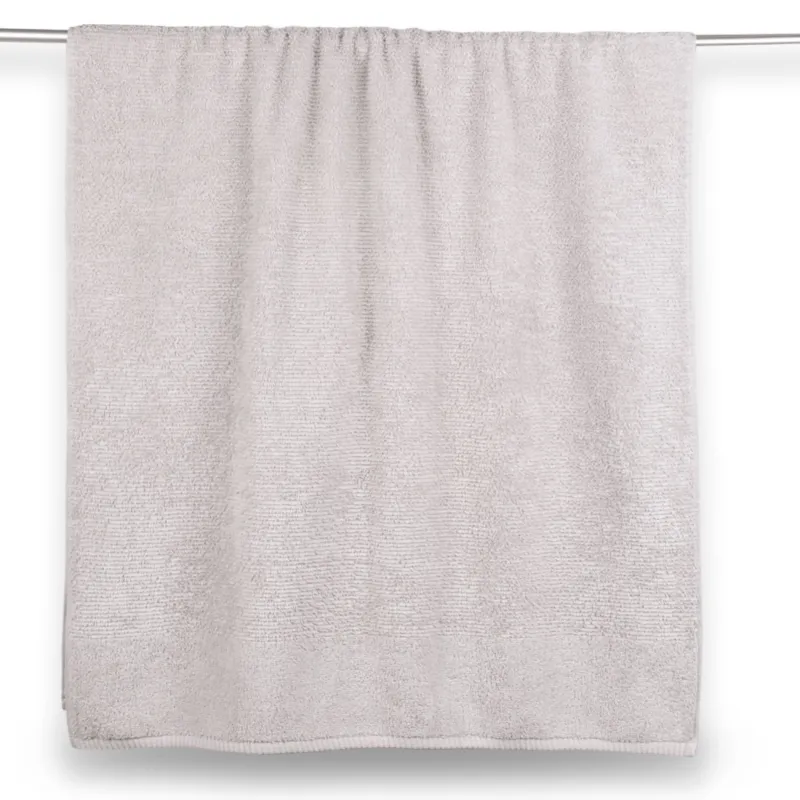 Towel, 70x140 cm, cotton, light gray, Terry cotton, image-2