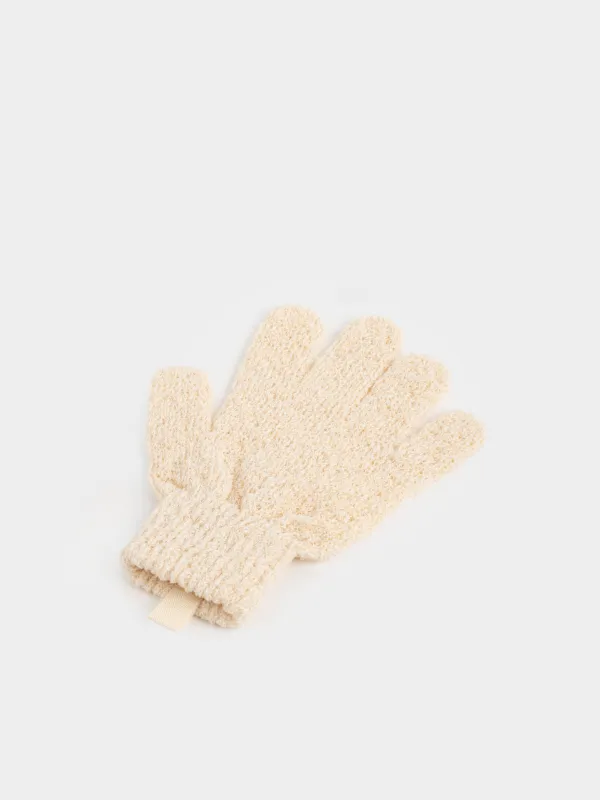 Body wash glove, 21 cm, 2 pcs, exfoliating, polyester/nylon, beige, Unique spa, image-2