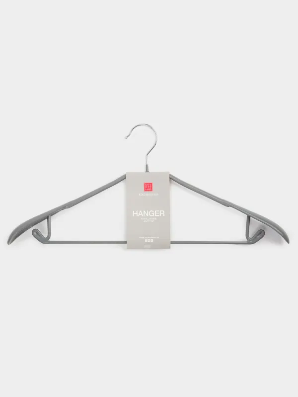 Hanger, 44 cm, with shoulder pad, with loops for trousers/skirts, metal coated, gray, Colorful house, image-3