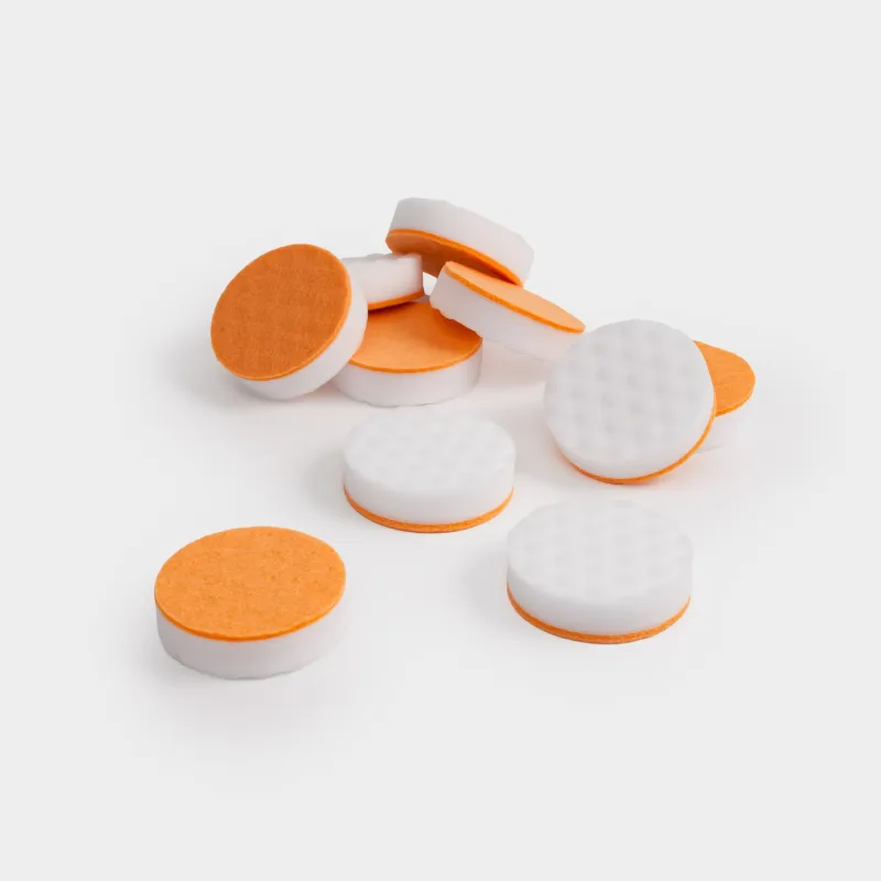 Sponge for cleaning white shoes and soles, 6 cm, 10 pcs, melamine / abrasive, white-beige, Clean, image-3