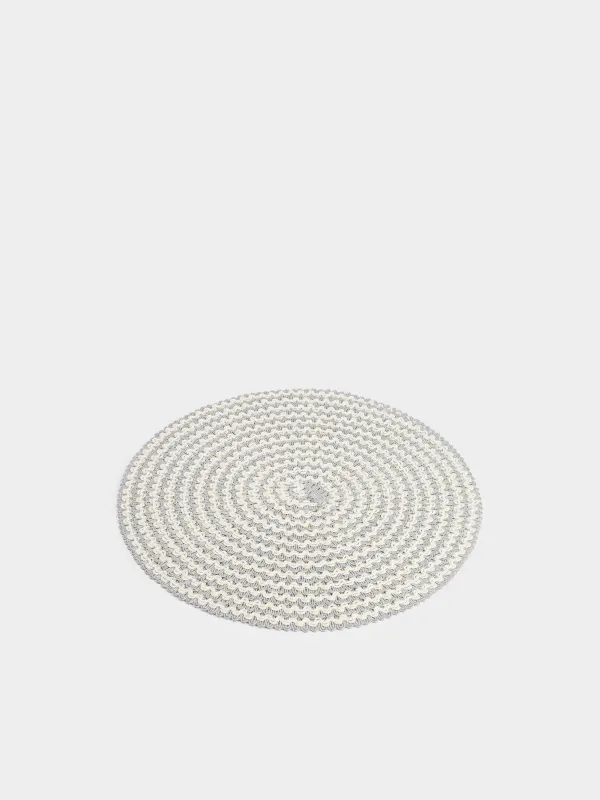Placemat, 38 cm, polypropylene / polyester, round, grey-milk, Circle, image-3