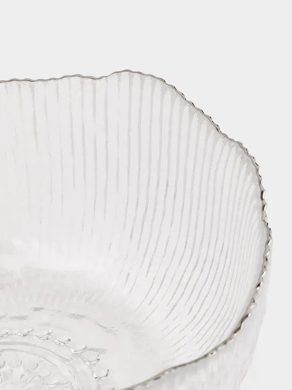 Bowl, 13x6 cm, glass R, with silver edging, Argos silver, image-3