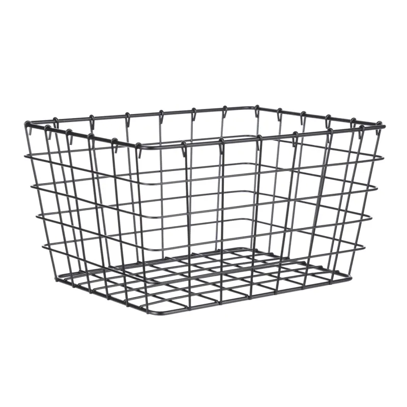 Storage basket, 26x19x14 cm, metal, rectangular, black, Twist black, image-1