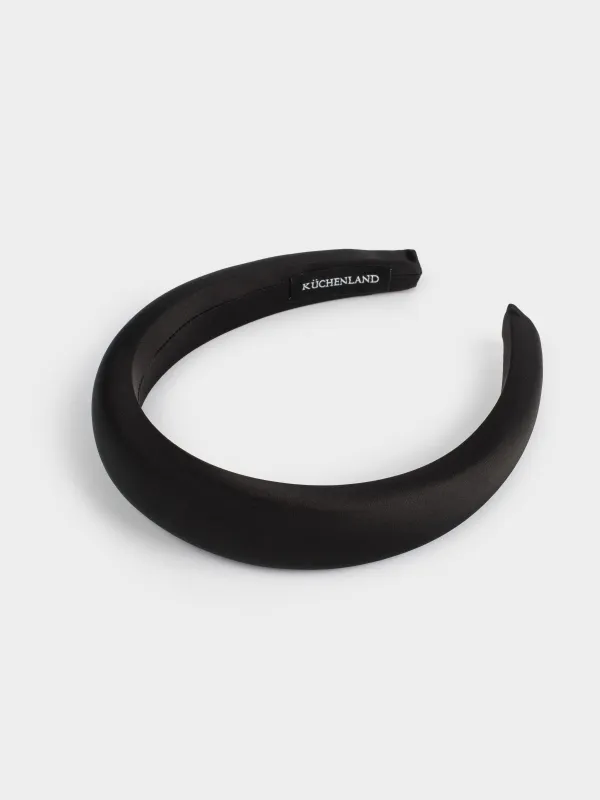 Hairband, 14x16 cm, polyester / plastic, black, Basic, image-2