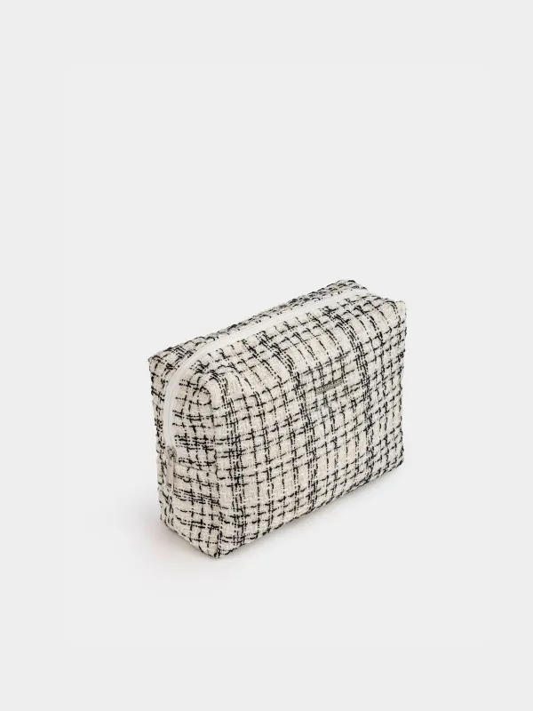 Makeup bag, 26x19 cm, Tweed, milky, Wenal, image-3