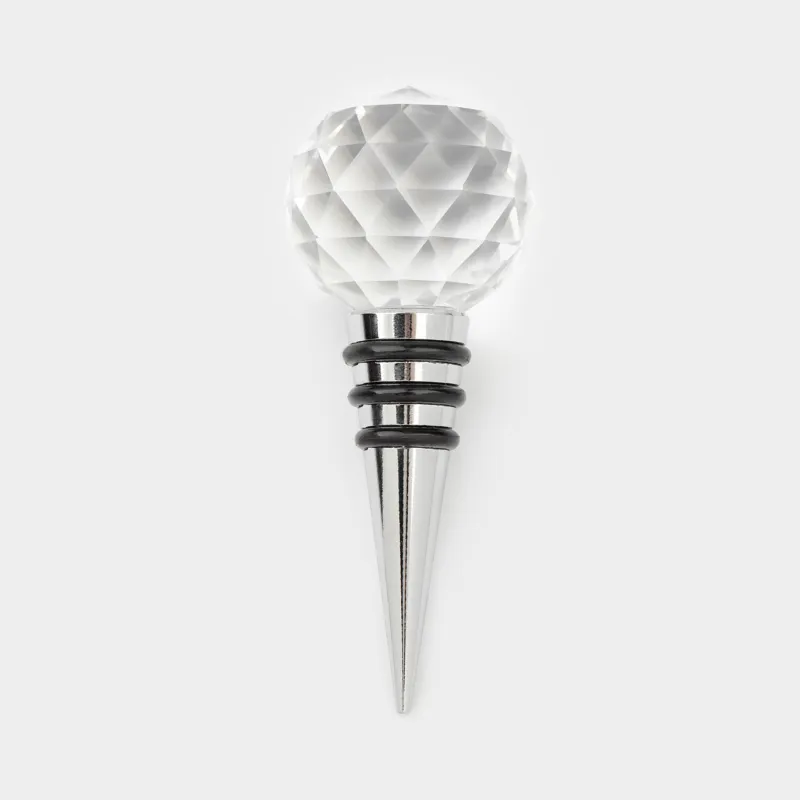 Wine Bottle Stopper, 11 cm, steel/glass, Diamond, Diamond