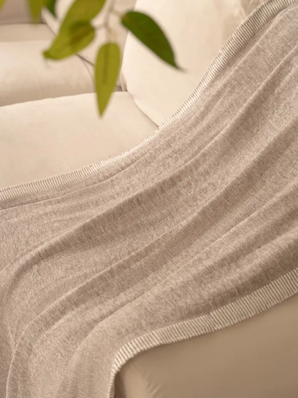 Plaid, 130x170 cm, fringed, Chenille, grey, Chenill, image-3