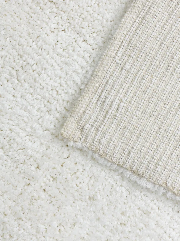 Carpet, 150x210 cm, polyester / cotton, milk, Fluffy pile, Monotone, image-2