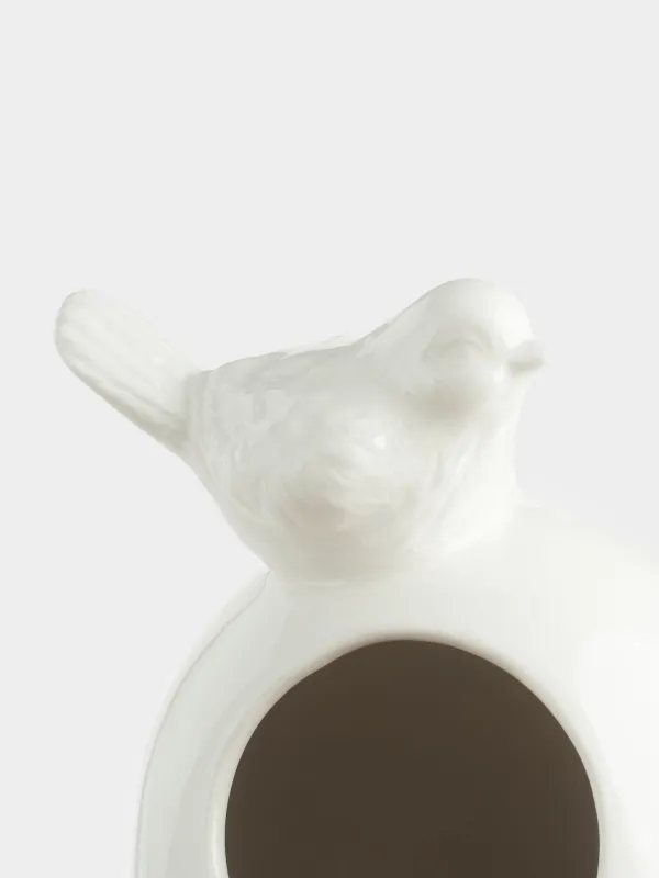 Sugar bowl, 15 cm, 350 ml, with spoon, ceramic / steel, dairy, Bird, Paradise garden, image-1