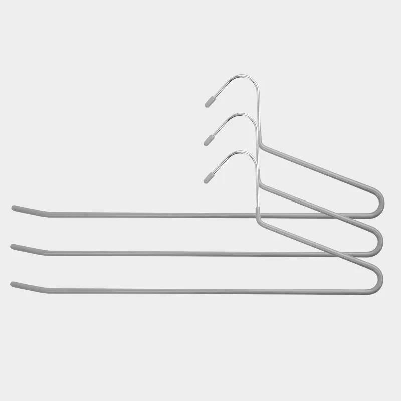 Hanger for trousers/skirts, 36 cm, 3 pcs, metal coated, gray, Colorful house
