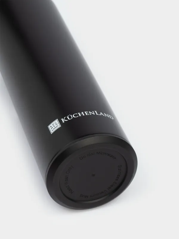 Thermos flask, 500 ml, with thermometer, steel / plastic, black, Celsius, image-2