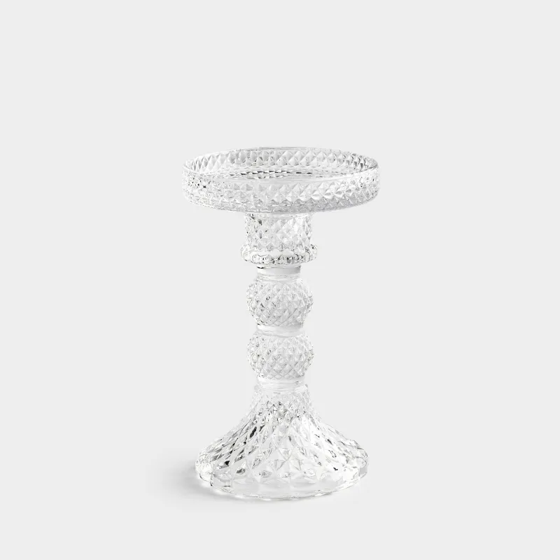 Candle holder, 14 cm, for one candle, on a leg, glass, Naiad