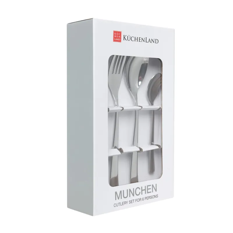Cutlery, 6 persons, 24 items, steel, Munchen, image-1