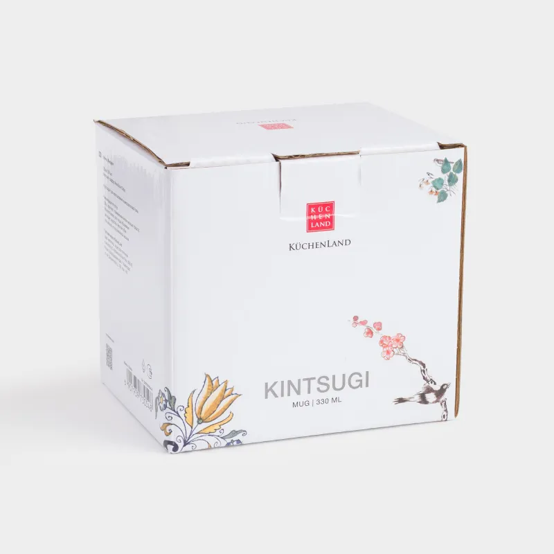 Mug, 330 ml, porcelain N, white and gold, Kintsugi, Kintsugi, image-3