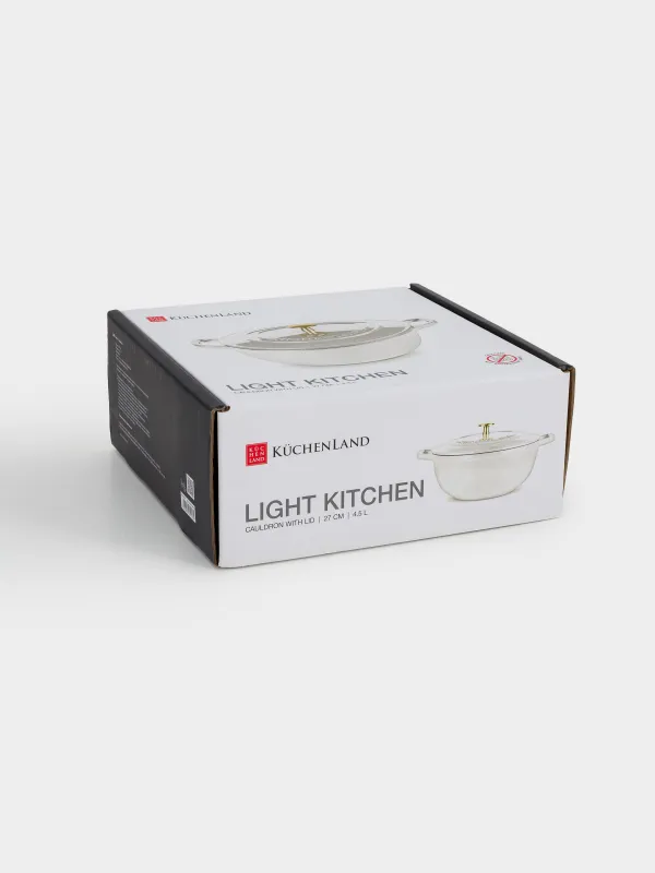 Cauldron, 27 cm, 4.5 l, with lid, cast iron, milk, Light kitchen, image-4