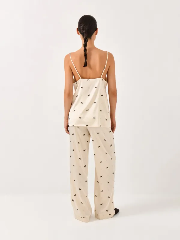 Women's trousers, homewear, size L, polyester / elastane, milky, Horse, Luanne, image-4