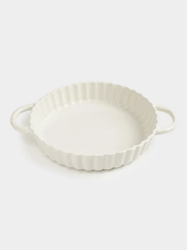 Baking dish, 28 cm, ceramic, round, milk, Cakes ivory, image-6