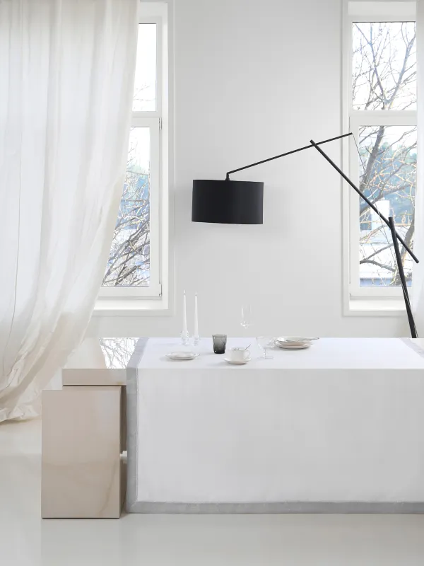 Tablecloth, 160x160 cm, polyester, white-gray, Milky way, image-4