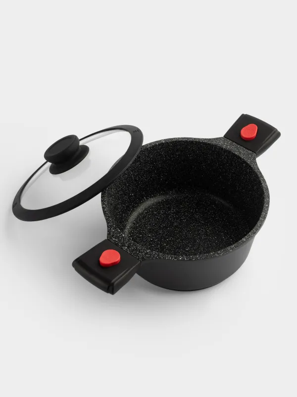 Pot, 20 cm, 2.5 l, with lid, removable handles, coated, aluminum, Solution Red 2, image-2