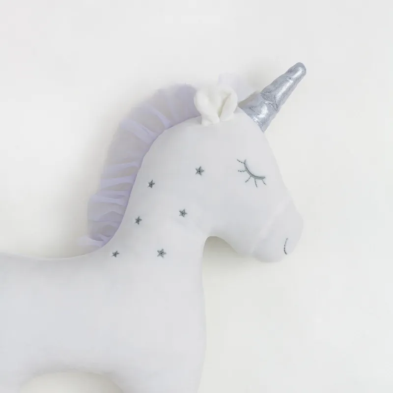Decorative pillow, 40x48 cm, polyester, white, Unicorn, Unicorn, image-2