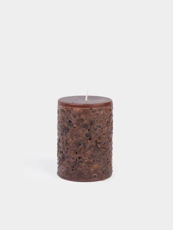 Candle, 8x10 cm, cylindrical, brown, Coffee, Coffee candle, image-0