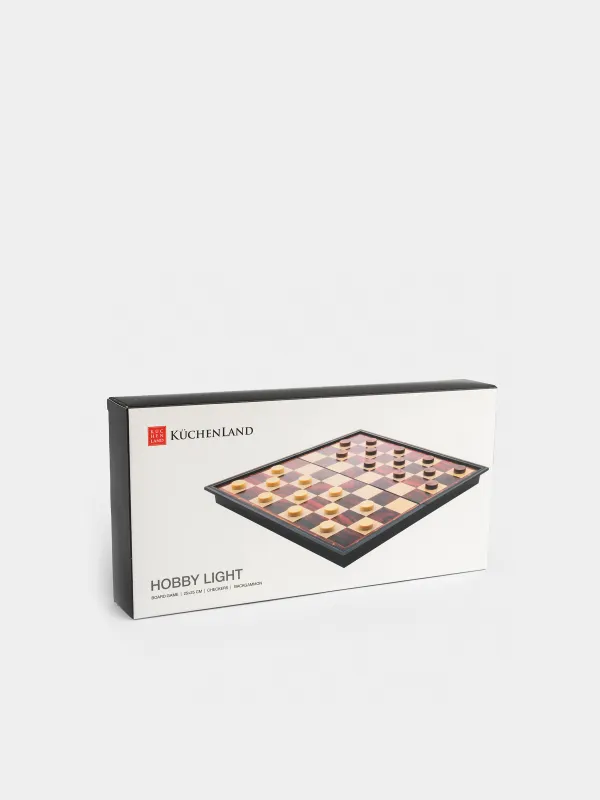 Board game, 25x25 cm, checkers/backgammon, road, plastic, Hobby light, image-9