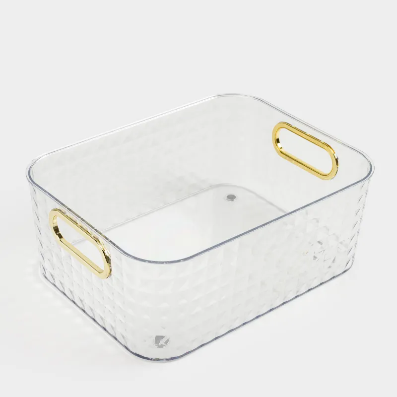 Organizer box, 27x21x10 cm, household, with gold handles, plastic, Kandy, image-2
