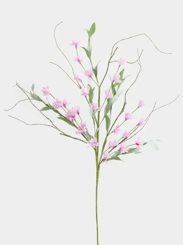Decorative branch, 80 cm, polyethylene, Pink flowers, Flower garden, image-1