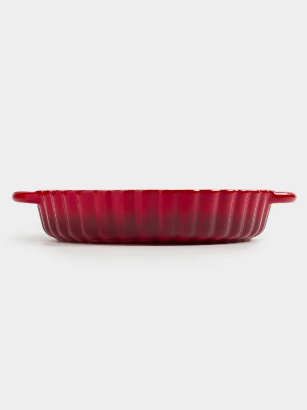 Baking dish, 25 cm, ceramic, round, burgundy, Gradient, Cakes gradient, image-2