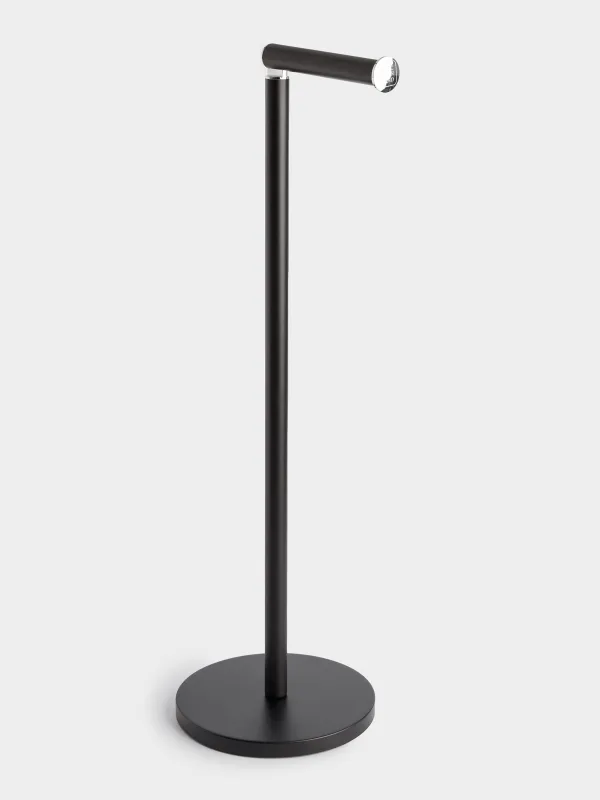 Toilet paper holder, 55 cm, floor-standing, steel, black, Total black, image-1