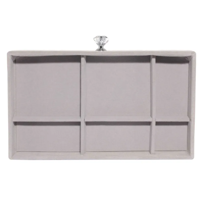 Jewelry box, 22x13 cm, plastic / velvet, grey, Affluence, image-3