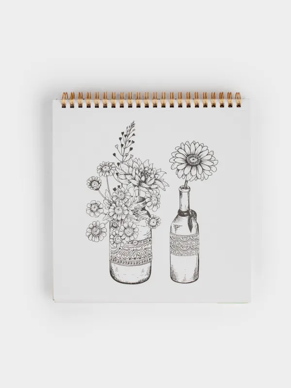 Coloring book, 21x21 cm, 24 sheets, on rings, Romance, Draw, image-3