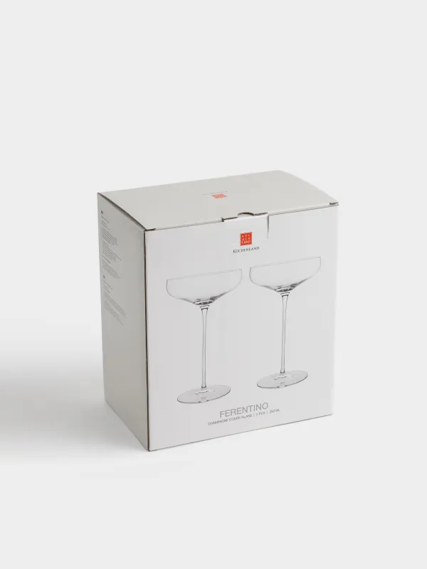 Champagne coupe glass, 250 ml, 2 pcs, crystal glass, Ferentino, image-4